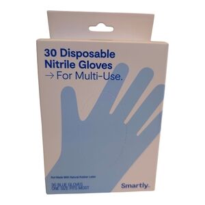 Nitrile Disposable Blue Gloves 30 Count For Multi-Use One Size Fits Most